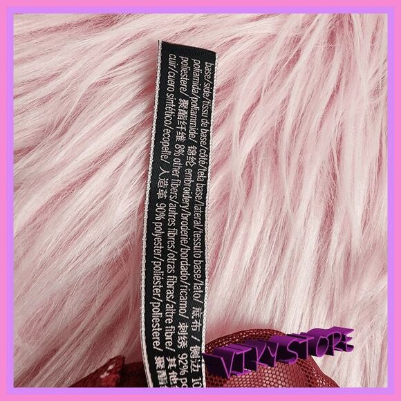 💖 NWT Victoria’s Secret Red Faux Leather Mesh Embroidery String M #7266 💖 - Picture 2 of 8